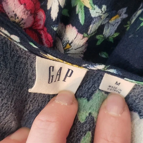 GAP x Sarah Jessica Parker Blue Floral Spring Midi Dress Size M - Picture 5 of 6